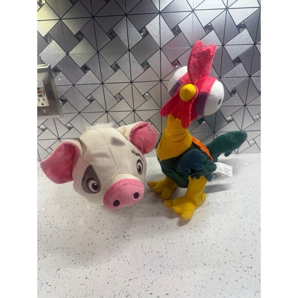 Disney Moana Lot of 2 Pua and HeiHei Plush NOT WORKING - Picture 1 of 10